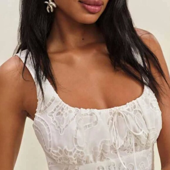 Reformation Daria Lace White Dress - Picture 2 of 3